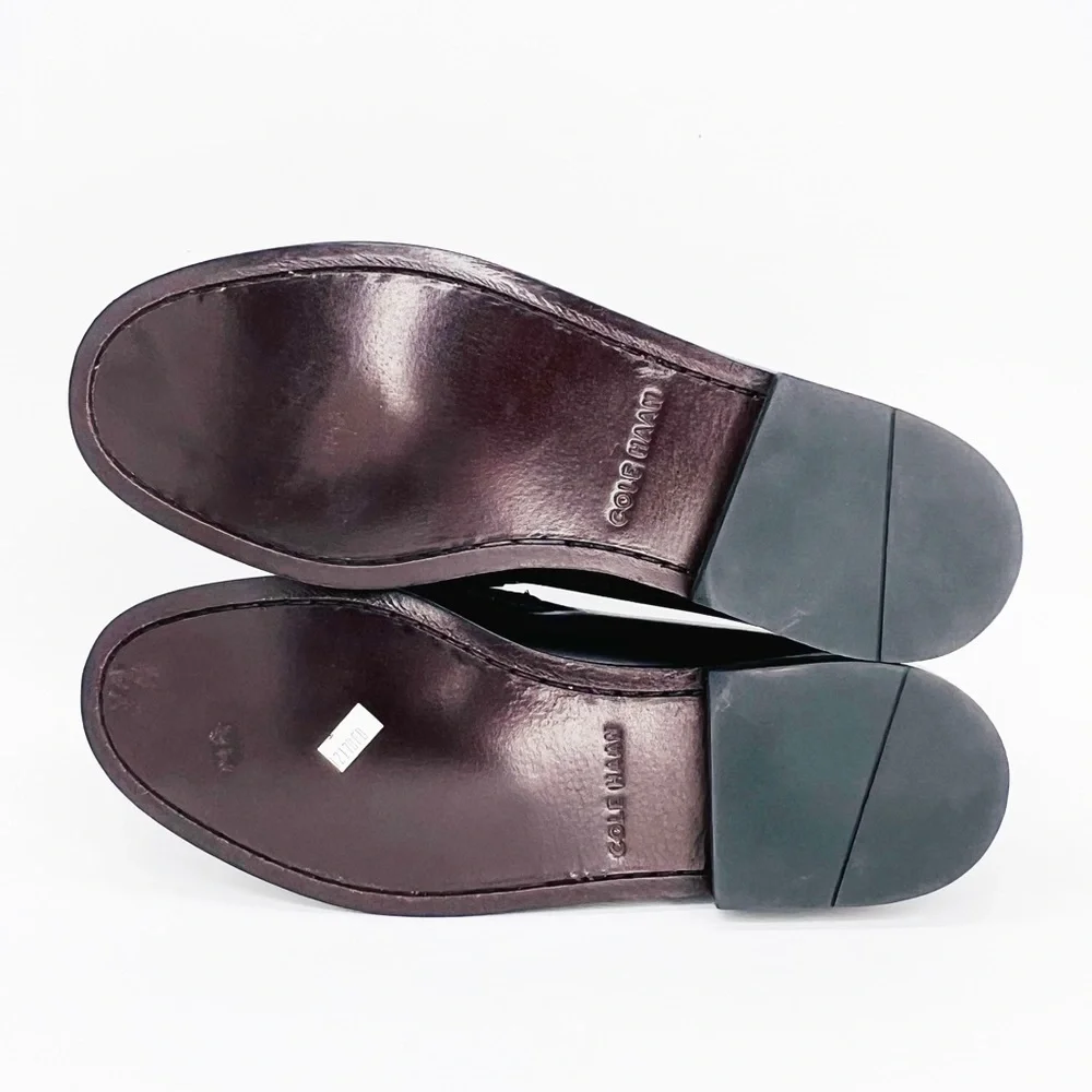 NEW Cole Haan Loafers Kiltie Buckle Burgundy Leather Mens /Boys Shoes Size 7 New